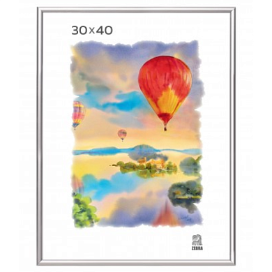 Фоторамка Zebra, 30*40 мм, со стеклом, серебристый