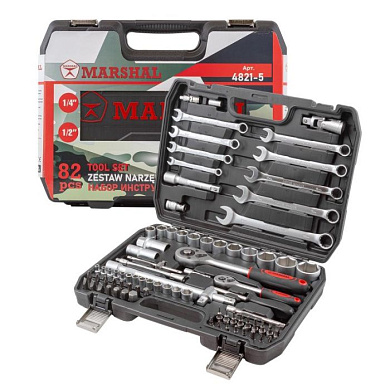 Набор инструментов 82 пр. 1/2''&1/4'' 6-гр. MARSHAL M-4821-5