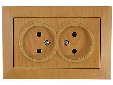 Розетка 2-ая, скрытая б/з керамика, дуб DARIA Mutlusan 2120 201 0258