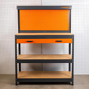 Верстак металлический 1000х400х1400 мм с одной выдвижной полкой Forsage F-WT00305