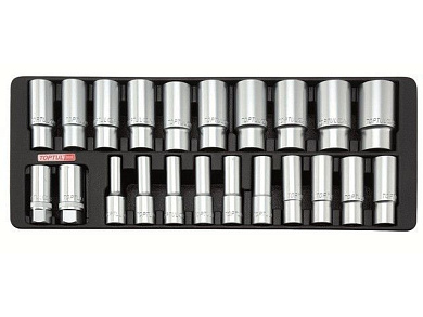 Набор-сет головок 1/2'' удлин. 8-32мм 22шт. 434х176мм Toptul GAAT2202