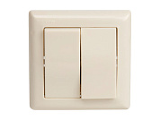 Выключатель 2-клав., скрытый пруж. зажим, кремовый DARIA Mutlusan 2120 402 0102