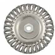 Щетка для УШМ М14, плоская, крученая проволока 0,35 мм Matrix