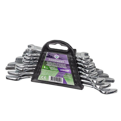 Набор рожковых ключей 8 пр. 6х7-21х22 мм Помощник 5084MP