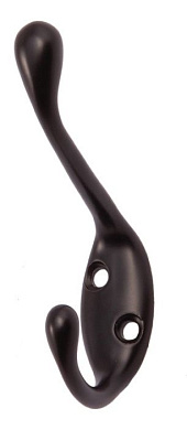 Крючок меб. двухрожковый мет. VIOL черный AKS 56825