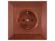 Розетка 1-ая, скрытая, с/з, шторки, вишня, DARIA, 16 A, 250 V, IP 20, Mutlusan 21206050256