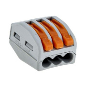 Строительно-монтажная клемма СМК 222-413 с рычагом 3 отверстия 0,08-2,5(4,0)мм2 EKF PROxima plc-smk-413