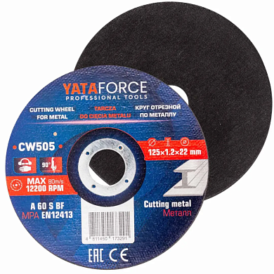 Круг отрезной по металлу 125х1.2.х22,2 мм, 20 шт YATAFORCE YF-CW505(20 шт к-т)