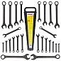 Набор ключей комбинированных 6-32 мм 25 пр WMC TOOLS WMC-5261MP Black