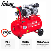 Компрессор 24 л, безмасл, прямой привод с аксессуарами Fubag 646069