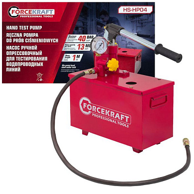 Насос ручной проверочный с манометром и шлангом 1 м ForceKraft FK-HS-HP04