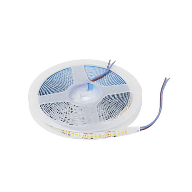 Лента светодиодная 19,2W/m, 24V, 10мм, 2835, 240 д/м, IP20, теплый белый, 3000K, CRI>80, 2000 Lm, 5м, AKS 115300