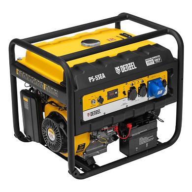 Генератор бензиновый PS 55 EA, 5.5 кВт, 230 В, 25 л, коннектор автоматики, электростартер Denzel 946874