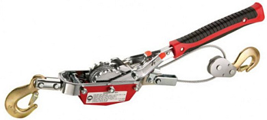 Лебёдка ручная 2 крюка, 4 т, в кейсе. тросс 6 мм x 2.5 м Jun Kaung HP-160D-case