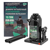 Домкрат бутылочный с клапаном 15 т, 230-460 мм, RockForce RF-T91504(Euro)