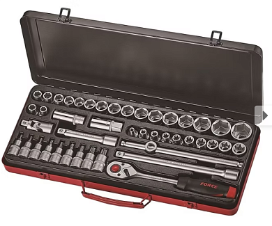 Набор головок-бит Torx, Е-профиль, головок 10-32 мм 6-гр 44 пр 1/2" FORCE 4445