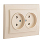 Розетка 2-мест, СП б/з 10А бежевый с защ, штор, Минск EKF ERR10-102-200