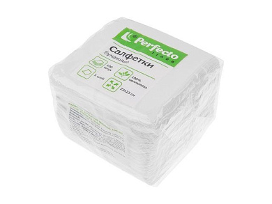 Салфетки бумажные Эконом, 100 шт., белые, PERFECTO LINEA 66-001294