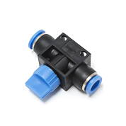 Фитинг для пластиковых трубок с краном 8x8 мм Partner PA-SHVFF08-08