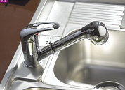 Смеситель для кухни с выдвижной лейкой, цинк, хром Ledeme L6002-B