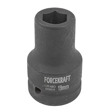 Ударная торцевая головка 19 мм. 6-гр. 1'' ForceKraft FK-4858019