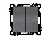 Выключатель 2-клав., скрытый без рамки пруж. зажим, дымчатый DARIA Mutlusan 2100 402 0195
