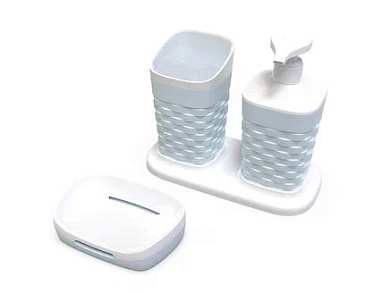 Набор для ванной комнаты REEF на подставке 3 пр Полимербыт 4337103