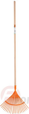 Грабли веерные металлические 400мм с деревянным черенком 35799