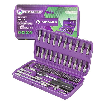 Набор инструментов 46 пр. 1/4'', 6-гр. POMOGIER Pom-2462-5