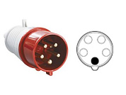 Вилка силовая 32А 380В 5 pin 3P+PE+N IP44 IEK, 32А 380В 5 pin 3P+PE+N IP44 РС 23958/ PSR02-032-5