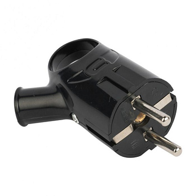 Вилка с кольцом с/з черн, 16А 250В EKF PROxima AVK16-30