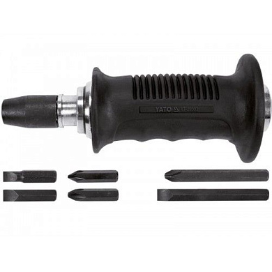 Отвёртка ударная + 6 бит 175 мм Yato YT-28003