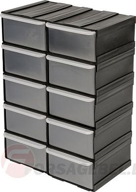 Органайзер пластиковый 225х155х100 мм 10 шуфлядок Vorel 78785