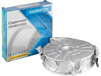 Проволока сварочная FLUX E71T-GS ф1,0мм, сварка без газа, катушка 5кг Solaris WM-E71TGS-10050
