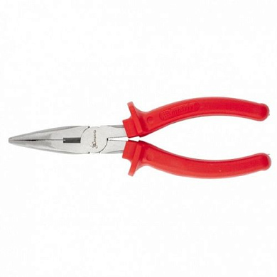 Длинногубцы изогнутые Econom200 мм, шлифованные, пластмассовые рукоятки MATRIX 17496