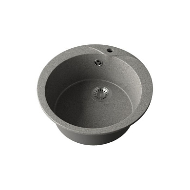 Мойка каменная, круглая одночашевая, GS-0, d470 мм, темно-серый, врезная, Gamma Stone 114429