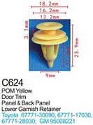 Клипса для крепления внутренней обшивки а/м Тойота пластиковая, 100 шт Forsage C0624(Toyota)