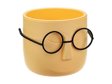 Кашпо СТИВ D115 мм со вставкой, желтый IDEA М3079