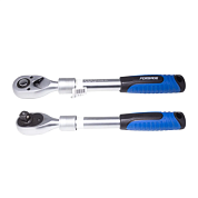 Трещотка реверсивная 1/2'' L 300-440 мм, 72 зуб, телескопическая с резиновой эргономичной ручкой Forsage F-802433