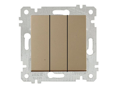 Выключатель 3-клав., скрытый, без рамки, винт. зажим, золото, RITA, 10 A, 250 V, IP 20, Mutlusan 22004090280