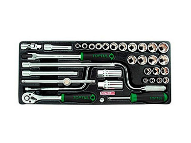 Набор инструментов 8 мм-7/8'' 34 пр. 3/8'' в ложементе Toptul GCAT3403