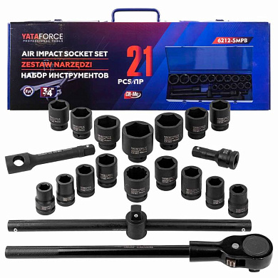 Набор инструментов ударных 21 пр. 3/4'' 6-гр. YATAFORCE YF-6212-5MPB