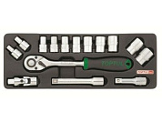 Набор-сет головок 1/2'' 8-24мм 6гр. 15предм. Toptul GCAT1502