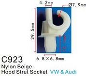 Клипса для крепления внутренней обшивки европейских а/м пластиковая, 100 шт Forsage C0923(European car)