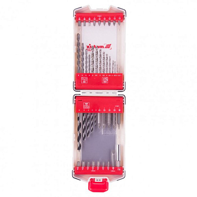Набор сверл комбинированный, сверла по металлу 1-6 мм, бетону 4-8 мм, дереву 3-8 мм, биты 22 шт, адаптер, 44 пр.а, Pro Matrix 725644