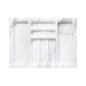 Лоток для столовых приборов 700 MARBLE 635*485, бело-серый мрамор AKS 125448