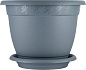 Горшок для цветов InGreen Aphrodite D 290 mm, 7,8л с подставкой №6 серый Пластик Репаблик IG420611026