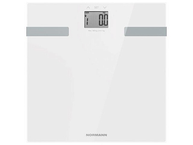 Весы напольные ASB-474, 180 кг, стекло 6 мм, дисплей 50х35 мм, изм-ние уровня воды, жира, мышечной массы NORMANN ASB-474