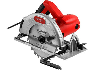 Циркулярная пила CS 1865 в кор. 1400 Вт, 185х20 мм 24Т, пропил до 65 мм, алюминиевая подошва WORTEX 1333550