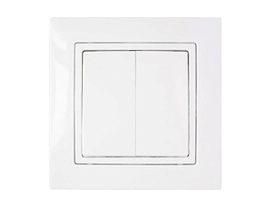 Выключатель 2 клав. (cкрытый, 10А, брызг. защ.) белый,Уют, Bylectrica С510-875